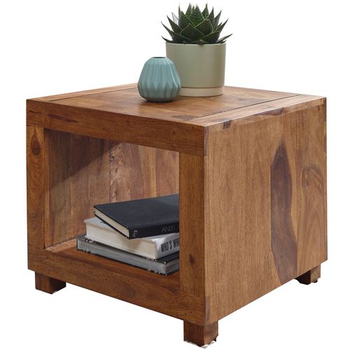 Table Basse Bois Massif 50x45x50cm Table D'appoint Table De Salon Design