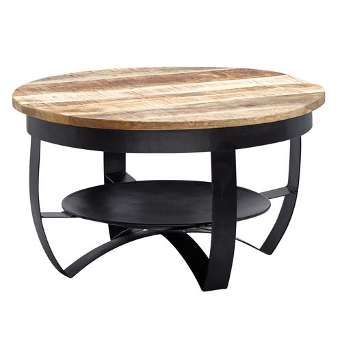 Table Basse Bois Massif 60x34x60 Cm Table D'appoint Table De Salon Rond