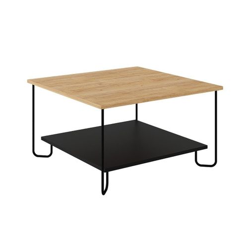 Table Basse Carre Avec Pieds En Mtal L80 Cm