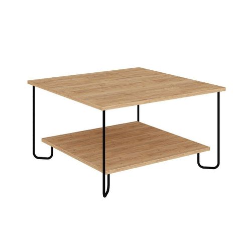 Table Basse Carre Avec Pieds En Mtal L80 Cm