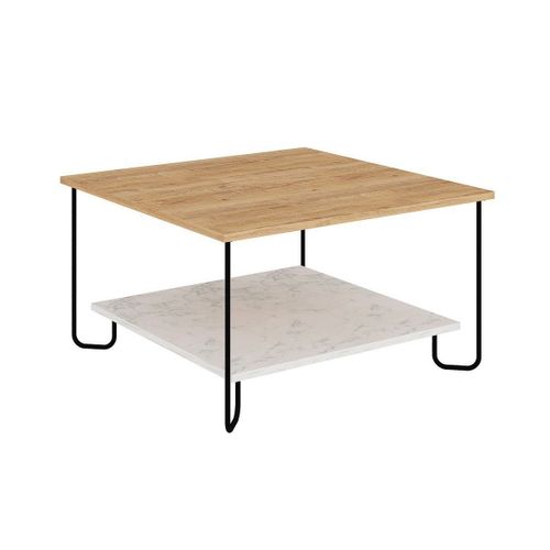 Table Basse Carre Avec Pieds En Mtal L80 Cm