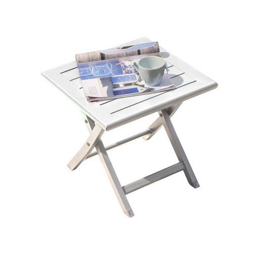 Table Basse De Jardin Pliante Marius En Aluminium Blanc