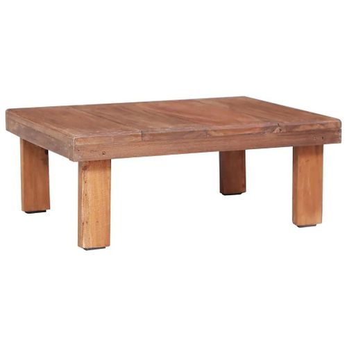 Table Basse En Bois D'acajou Massif 60x45x23 Cm | Design Intemporel, Surface Stable, Multifonctionnelle