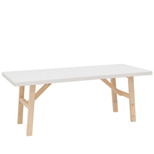 Table Basse En Bois De Sapin Blanche 120x45cm