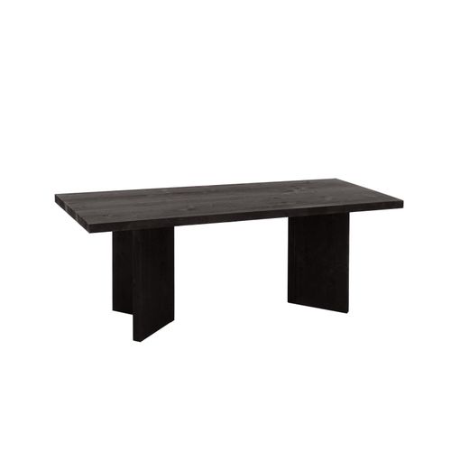 Table Basse En Bois De Sapin En Noir 120x50cm
