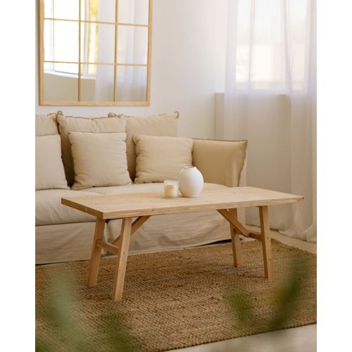 Table Basse En Bois De Sapin Marron 120x45cm