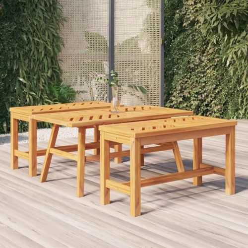 Table Basse En Bois Massif D'acacia 100x50x45 Cm | Design A Chevrons, Cadre Stable, Multifonctionnel Interieur/Exterieur