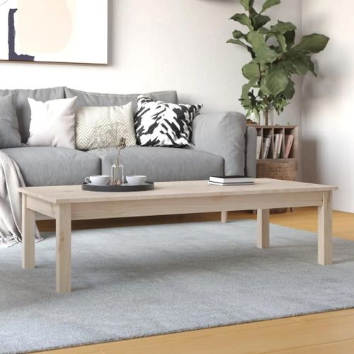Table Basse En Bois Massif De Pin | 110x50x30 Cm, Design Elegant Et Minimaliste, Cadre Stable Et Robuste, Gain De Place