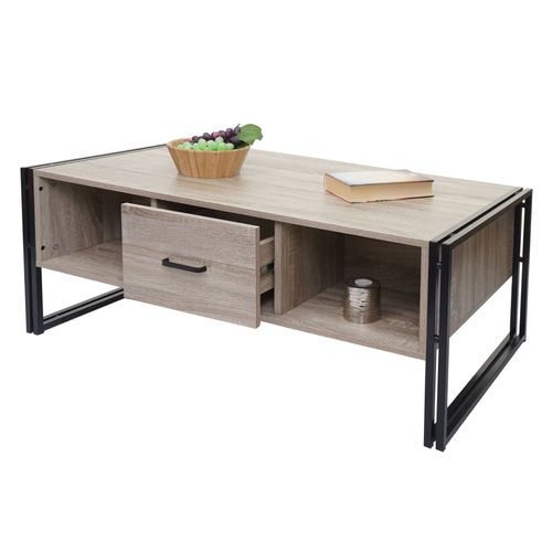 Table Basse Hwc-A27b, Table D'appoint, Structure 3d, 45x150x60cm Fsc-Certifi, Mtal   Aspect Chne
