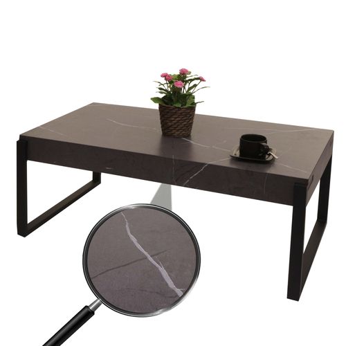 Table Basse Hwc-L53, Table De Salon Table D'appoint Table De Salon, Mtal 43x110x64cm   Aspect Marbre Gris