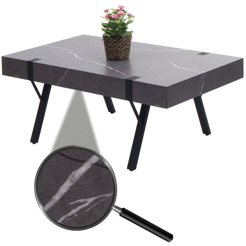Table Basse Hwc-L54, Table De Salon Table D'appoint Table De Salon, Mtal 43x110x60cm   Aspect Marbre Gris