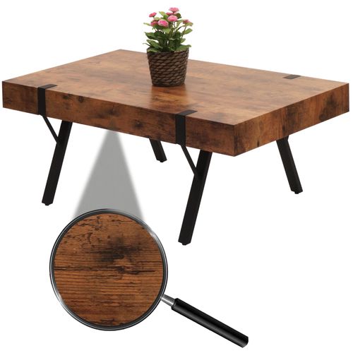 Table Basse Hwc-L54, Table De Salon Table D'appoint Table De Salon, Mtal 43x110x60cm   Chne Sauvage Fonc