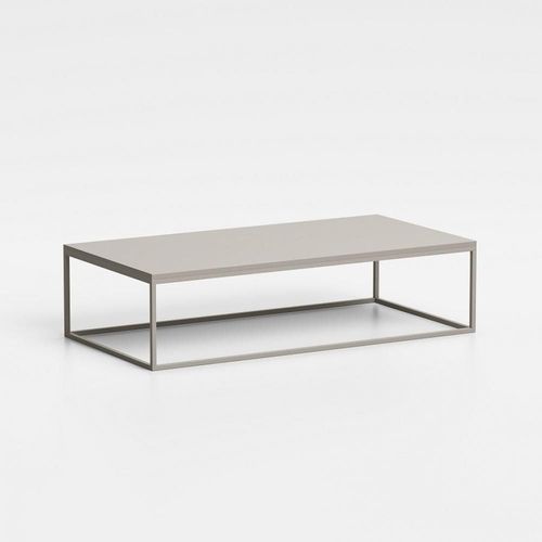 Table Basse Rectangle Mimi Structure Acier Peint Sabl Plateau Stratifi Gris Tourterelle