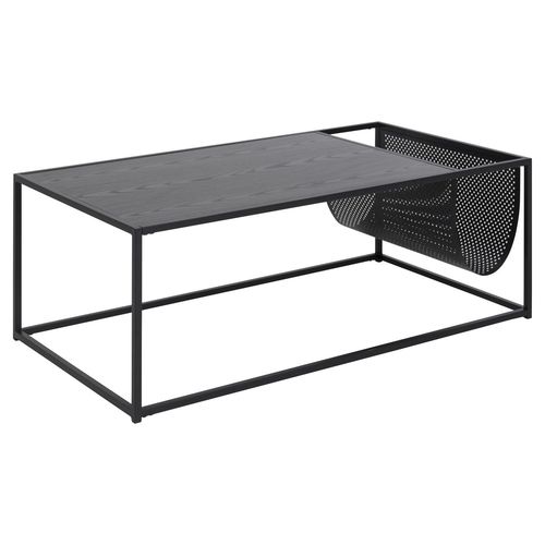 Table Basse Rectangulaire Avec Range Magazine En Mdf Et Mtal - Noir