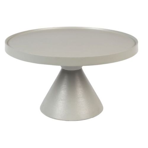 Table Basse Ronde 60x60x33 Cm En Aluminium Gris Clair - Floss