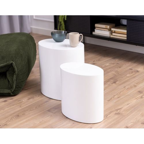 Table Basse Style Contemporain 48 Cm Blanc