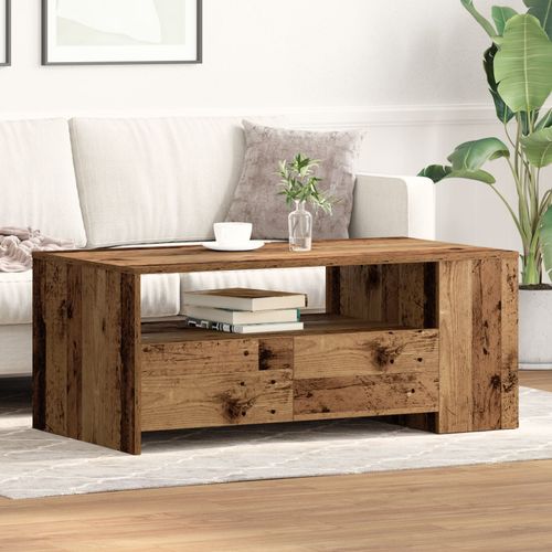 Table Basse Vidaxl En Bois Ancien 102x55x43,5 Cm En Bois Reconstitu