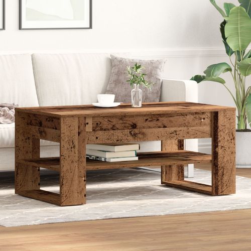Table Basse Vidaxl En Bois Ancien 102x55x45 Cm En Bois Reconstitu