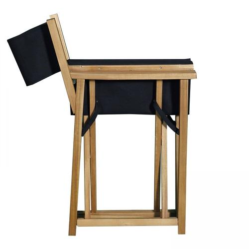 Table Carre En Bois Et 2 Chaises Pliantes Noir