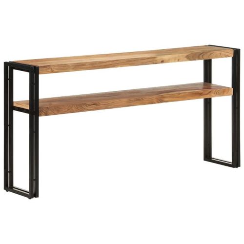 Table Console En Bois D'acacia Solide | 150x30x75 Cm, 2 Etages, Design Intemporel, Stable Et Durable