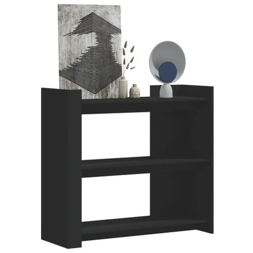 Table Console En Bois D'ingenierie Noir | 100x35x90 Cm, Compacte, Gain De Place, Multifonctionnelle