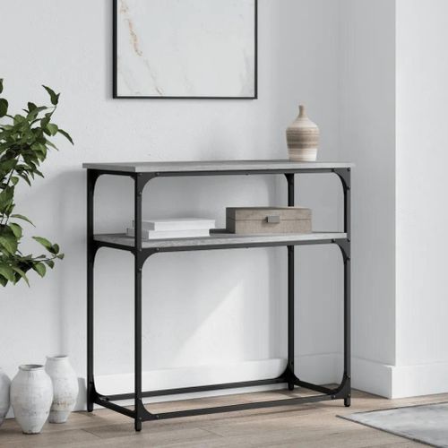 Table Console En Bois D'ingenierie Sonoma Gris | 75x35,5x75 Cm, Compacte, Gain De Place, Multifonctionnelle Pour Entree Ou Salon