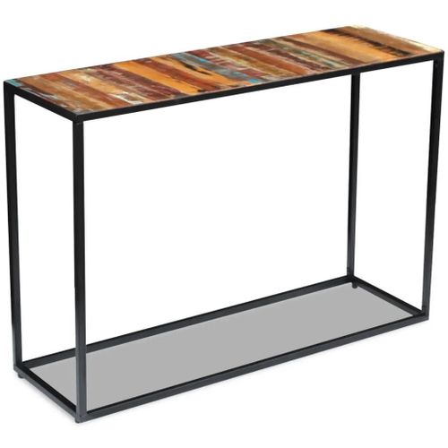 Table Console En Bois De Recuperation Massif | 110x35x76 Cm, Unique Et Artisanal, Multifonctionnelle, Gain De Place