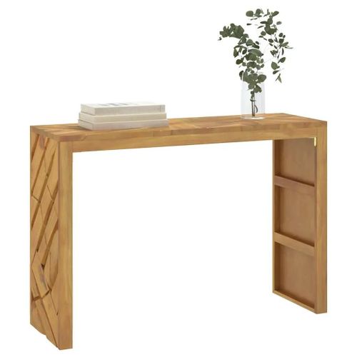 Table Console En Bois Massif D'acacia | 110x35x75 Cm, Design Moderne, Multifonctionnelle, Gain De Place