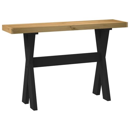 Table Console En Pin Massif Noain 120x30x75 Cm | Pieds En X, Design Rustique, Gain De Place, Multifonctionnelle Pour Entree Ou Salon