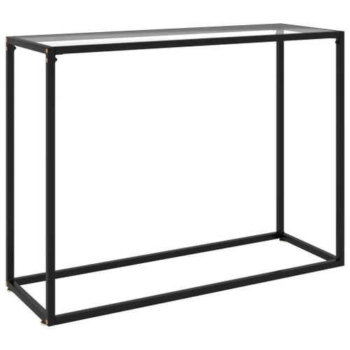 Table Console En Verre Trempe | 100x35x75 Cm, Design Moderne, Gain De Place, Structure En Acier Poudre Robuste