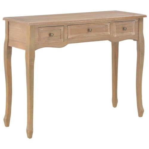 Table Console Et Coiffeuse En Mdf Et Pinede | 3 Tiroirs, Design Compact, Gain De Place, Multifonctionnel Pour Salon/Salle A Manger