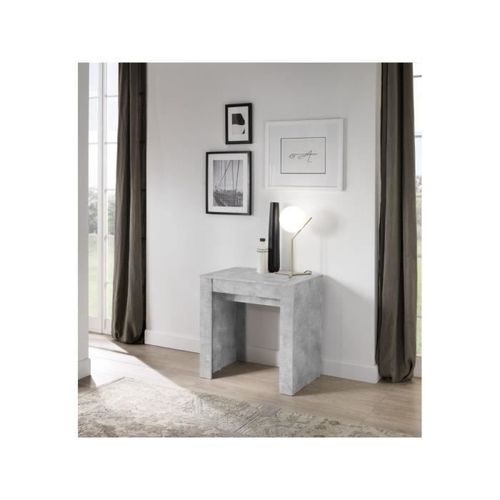 Table Console Extensible - Blanc Laqu Brillant - L 254 X P 79 X H 78 Cm - Isabella
