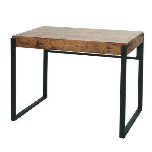 Table Console Hwc-L53, Table De Tlphone Table De Travail Table D'appoint Table De Rangement, Mtal 80x100x54cm   Chne Sauvage Fonc