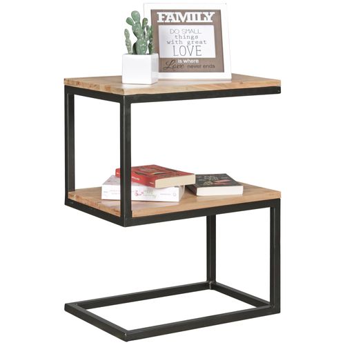 Table D'appoint Bois Massif 45x60x30cm Bout De Canap Table De Salon