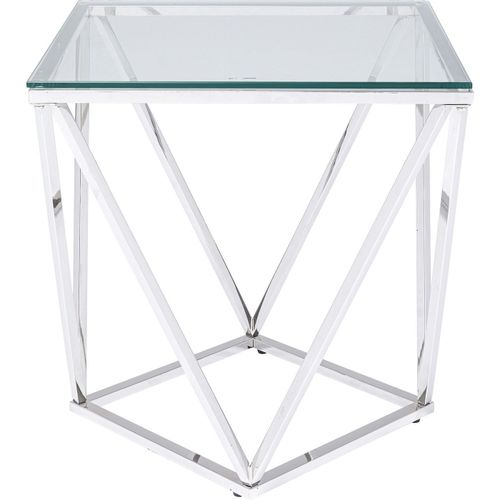 Table D'appoint Cristallo 50x50cm Argente Kare Design