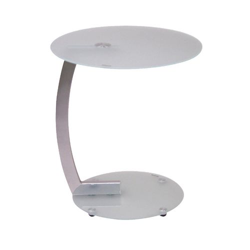 Table D'appoint Moderne Avec Structure En Mtal Chrom Blanc Taba05097