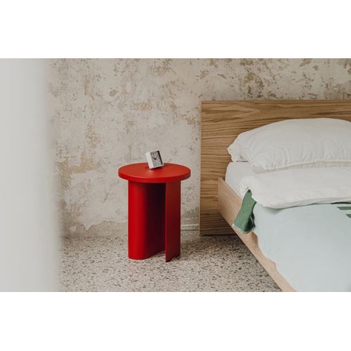 Table D'appoint Ronde En Acier Avec Cachette, Bleu