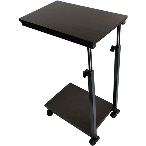Table D'appoint Table Basse Rglable En Hauteur Table De Chevet Avec Des Rles Aspect Noyer