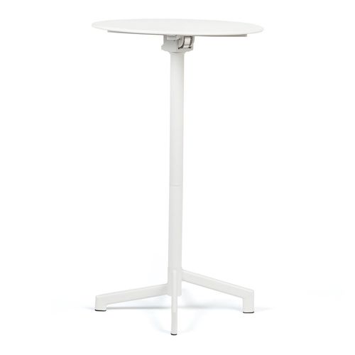 Table De Bar Pliante Et Transformable En 2 Hauteurs En Acier (59,5 Cm) Dely Blanc