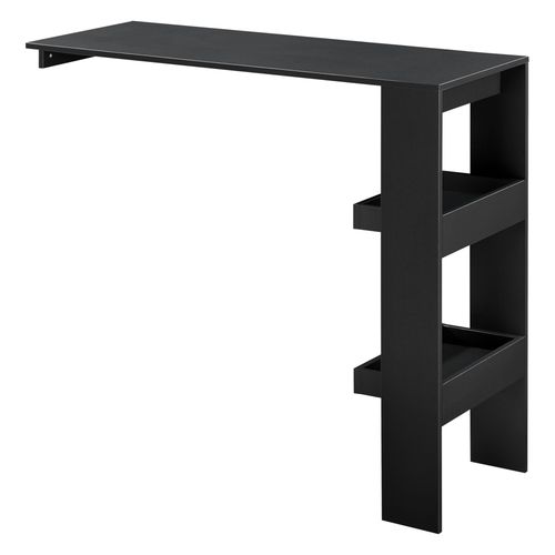 Table De Bar Style Avec Compartiments De Rangement Table Bistrot Murale Panneau De Particules Mlamin 120 X 45 X 106 Cm Noir [En.Casa]