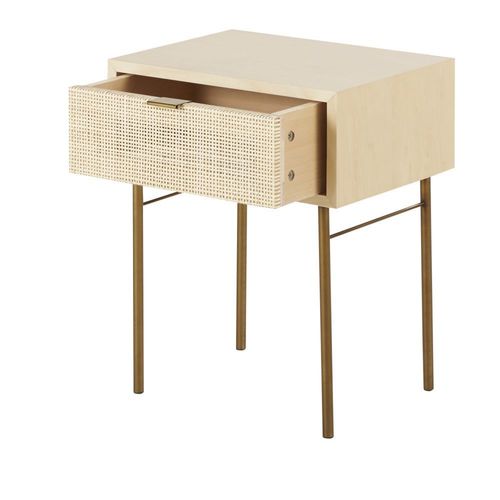 Table De Chevet 1 Tiroir Cannage En Rotin