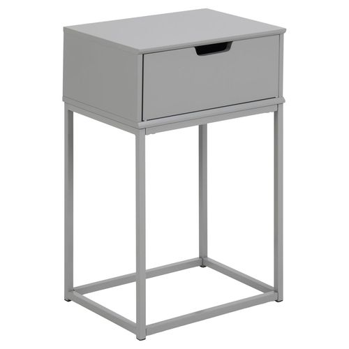 Table De Chevet 1 Tiroir En Mdf Et Mtal - Gris