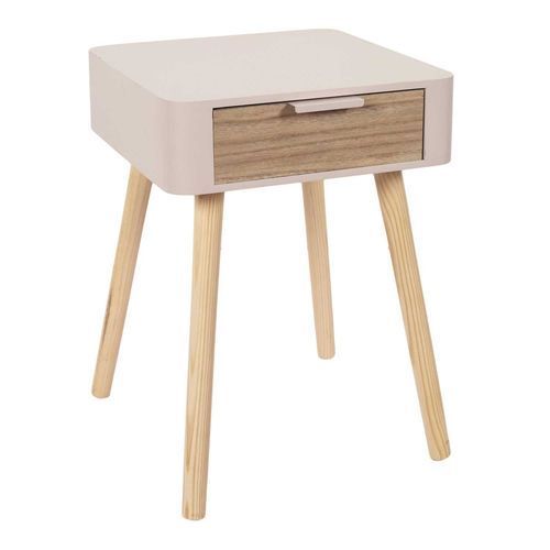 Table De Chevet 1 Tiroir En Mdf - Rose
