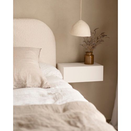 Table De Chevet Flottante En Bois De Sapin Blanc 40x15cm