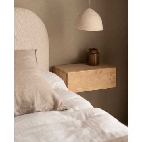 Table De Chevet Flottante En Bois De Sapin Marron 40x15cm