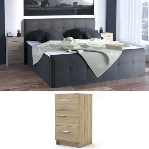 Table De Chevet Vicco Commode Lit Boxspring Table De Nuit 66 Cm Blanc