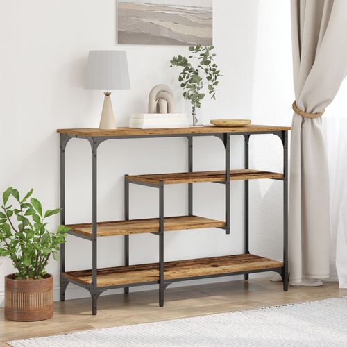 Table De Console Vidaxl En Bois Ancien 100x35x75 Cm En Bois Agglomr Et Acier