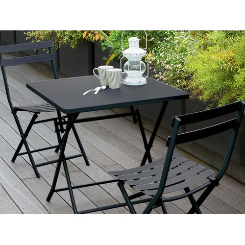Table De Jardin Carre Greensboro 70 X 70 Cm Graphite - Hespride