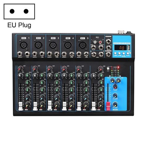 Table De Mixage 7 Canaux Bluetooth USB Avec Rverbration, Design Mtallique, Anti-Interfrence YONIS