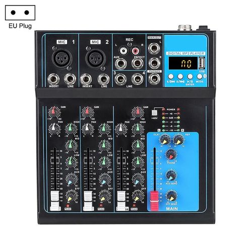 Table De Mixage Bluetooth 4 Canaux USB Avec Rverbration - Design Mtallique Durable YONIS